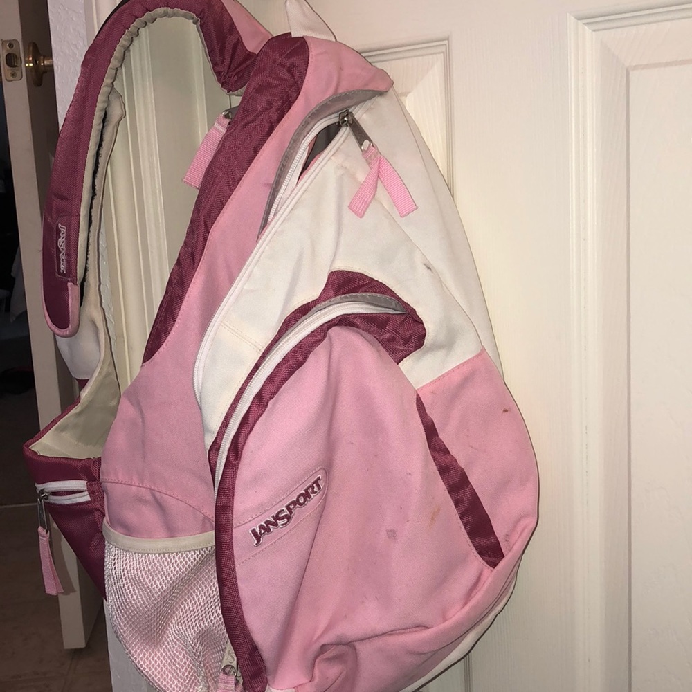 Jansport Pink & White Bag